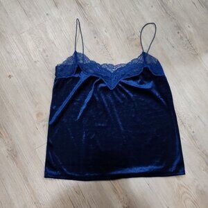 Navy Blue Velvet Feel Camisole